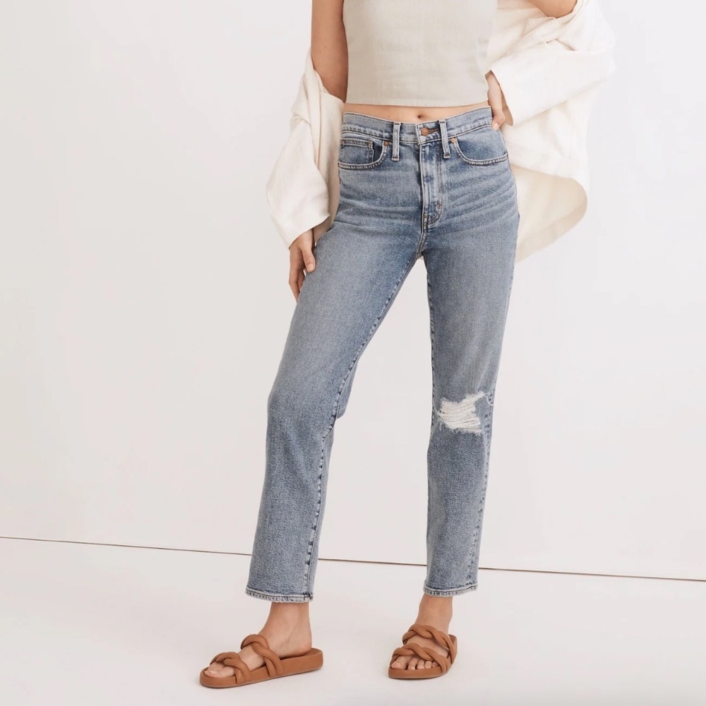 Madewell The Girljean High Rise Distressed Size 28